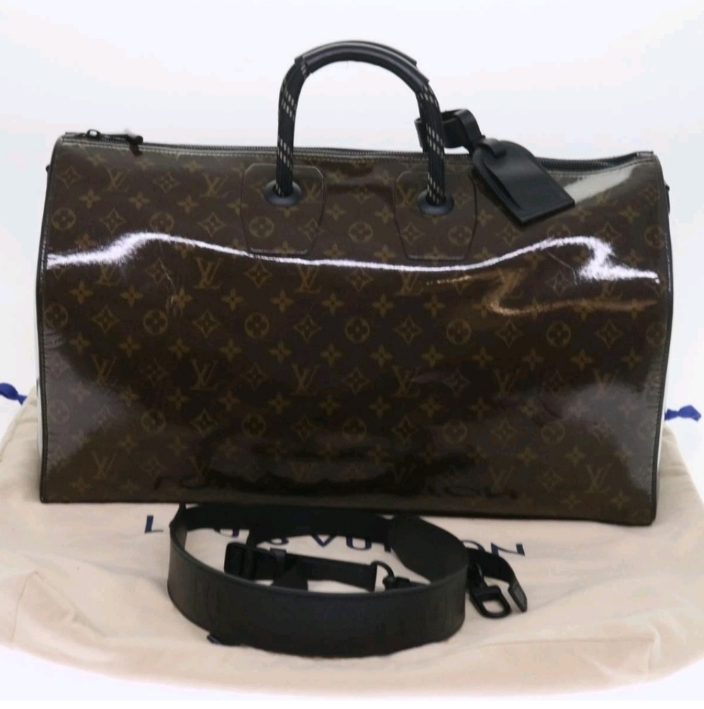 LOUIS VUITTON Monogram Glaze Keepall Bandouliere 50 Travel  Bag Limited Edition